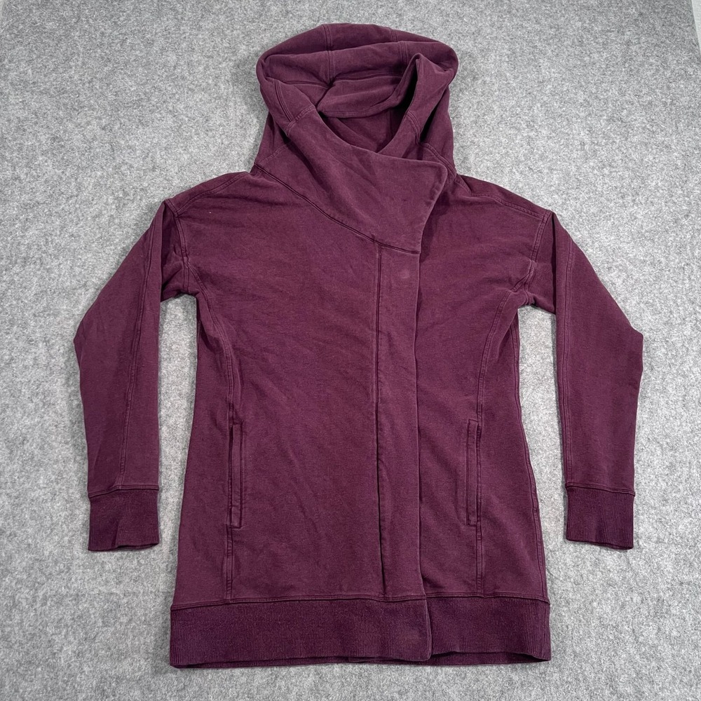 Lululemon Athletica Heathered Bordeaux Drama Wrap Up Jacket Women's Size 8